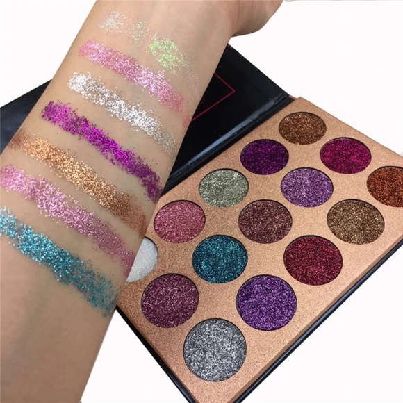 Pressed Glitter Eyeshadow Palette 15 Shades - Picture 4 of 6
